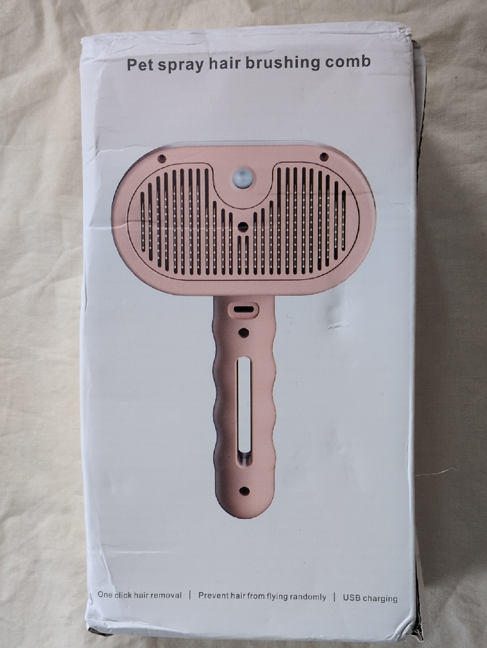 USB Rechargeable Pet Hair Removal Brush - Blush Pink